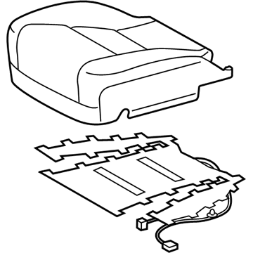 Toyota 71072-0E290-A3 Front Seat Cushion Cover, Left(For Separate Type)