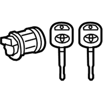 Toyota 69056-0C020 Cylinder & Key Set, Glove Compartment Lock