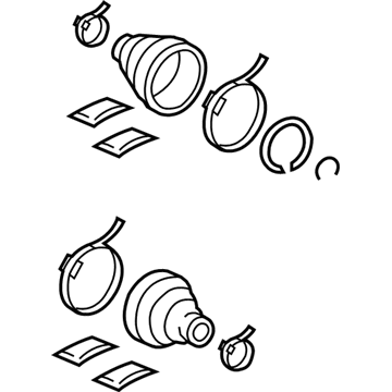 Toyota 04429-0C010 Rear Cv Joint Boot Kit, In Outboard Joint, Left