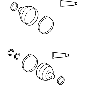 Toyota 04428-02610 Front Cv Joint Boot Kit, In Outboard, Left