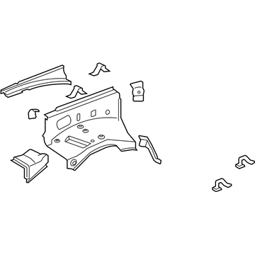 Toyota 53701-60E10 Apron Assembly, Passenger Side