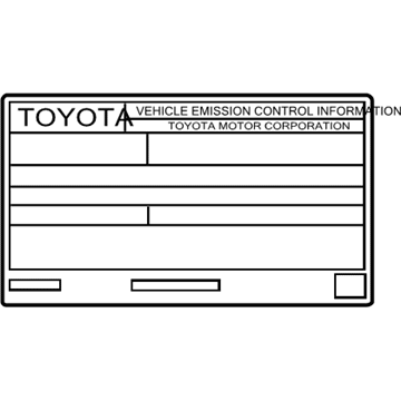 Toyota 11298-0C180 Emission Label