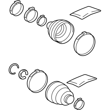 Toyota 04429-0E040 BOOT KIT, RR DRIVE S