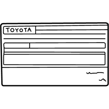 Toyota 11298-22040 Plate, Emission Control Information