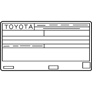 Toyota 11298-0S021 Label, Emission Control Information