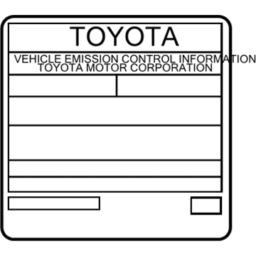 Toyota 11298-0T230 Label, Emission Control Information