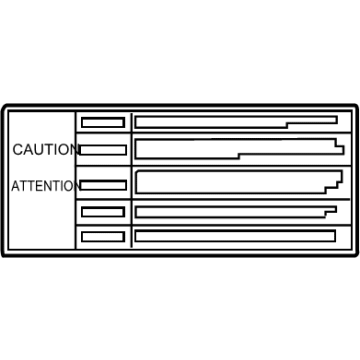 Toyota 11293-36070 Warning Label