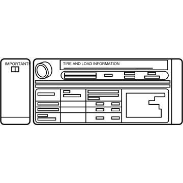 Toyota 42661-WAA11 Tire Pressure Label