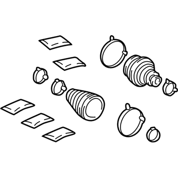 Toyota 04438-06170 Front Cv Joint Boot Kit, In Outboard, Right