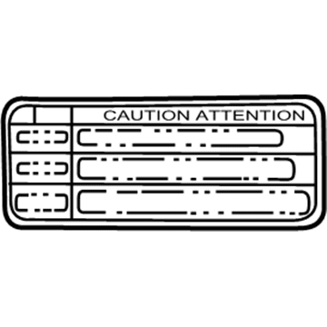 Toyota 88723-03010 Caution Label