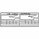 Toyota 42661-06470 Label, Tire Pressure Information