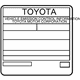 Toyota 11298-0T170 Label, Emission Control Information