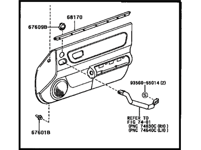 Toyota 67610-17620-B0 Board Sub-Assy, Front Door Trim, RH