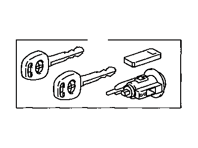 Toyota 89703-35080 Cylinder & Key Set,  Ignition W/Transponder