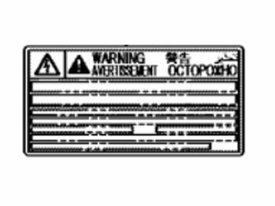 Toyota G9118-0E010 Label,  Hv Motor Control Inverter Caution