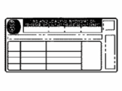 Toyota 42661-08180 Label, Tire Pressure