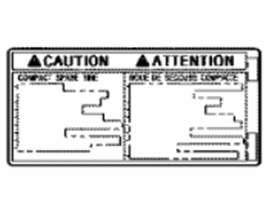Toyota 42668-58030 Plate,  Compact Spare Tire Caution