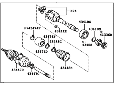 Toyota 43410-0T030 Shaft Assy,  Front Drive,  RH