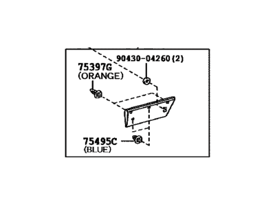 Toyota 75075-35160 Moulding Sub-Assy,  Rear Door,  Outside RH