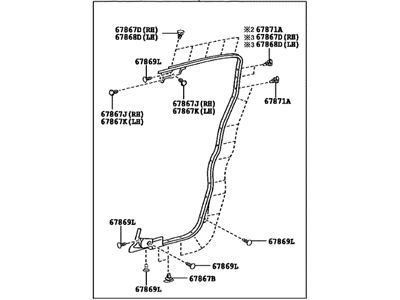 Toyota 67872-35071 Weatherstrip,  Access Panel,  LH