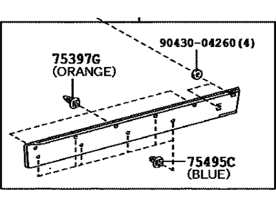 Toyota 75072-35140 Moulding Sub-Assy,  Front Door,  Outside LH