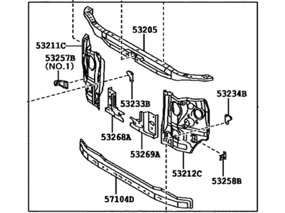 Toyota 53201-35230 Support Sub-Assy, Radiator