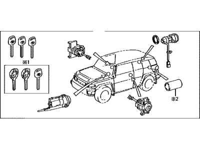 Toyota 69005-35A20 Cylinder Set,  Lock