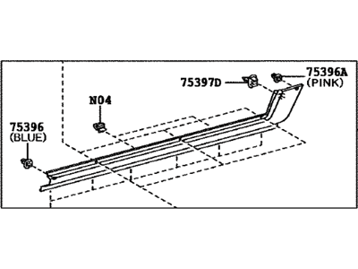 Toyota 75805-35120 Moulding,  Rocker Panel,  RH