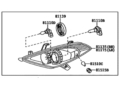 Toyota 81150-06441 Headlamp Assy,  LH