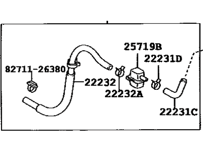 Toyota 22231-28030 Hose,  Throttle Body