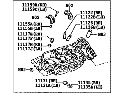 Toyota 11102-09050 Head,  Cylinder,  LH