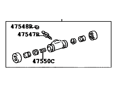 Toyota 47550-33020 Cylinder Assy,  Rear Wheel Brake(For RH,  Front Or Upper)