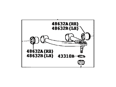 Toyota 48630-0C010 Arm Assy,  Front Suspension,  Upper LH