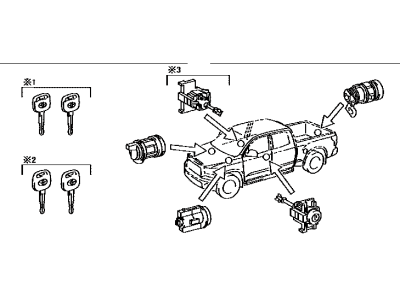 Toyota 69005-0C150 Cylinder Set,  Lock