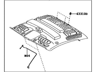 Toyota 63380-0C190-B0 HEADLINING Assembly, ROO