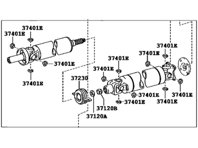 Toyota 37100-0C100 Propelle Shaft Assembly W/Center Bearing