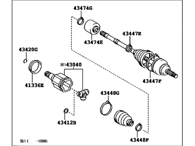 Toyota 43420-0W230 Shaft Assy,  Front Drive,  LH