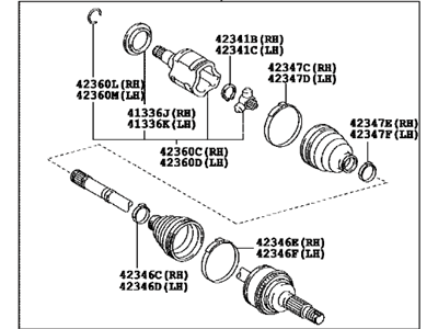 Toyota 42340-48080 Shaft Assy,  Rear Drive,  RH