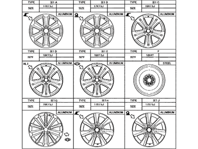 Toyota 42611-48520 Wheel,  Disc (For Spare)