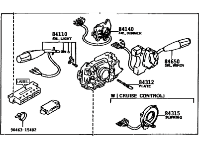 Toyota 84310-35300 Switch Assembly, Turn Signal