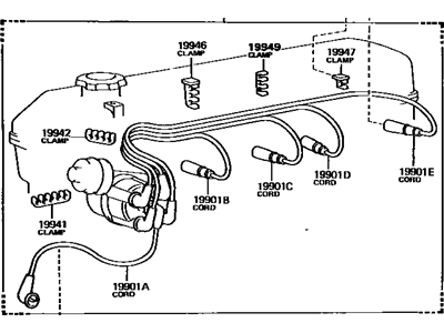 Toyota 90919-21579 Cord Set,  Coil & Spark,  W/Resistive