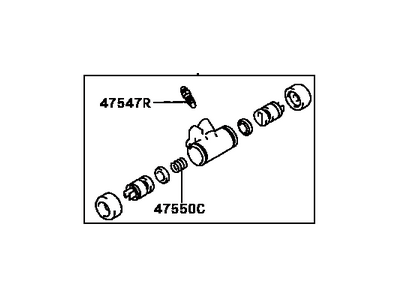 Toyota 47550-12090 Cylinder Assy,  Rear Wheel Brake(For RH,  Front Or Upper)