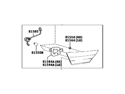 Toyota 81580-07040 Lamp Assy,  Rear,  RH