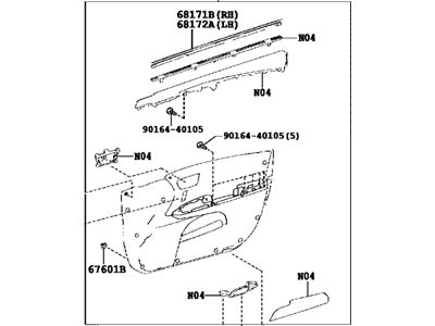 Toyota 67620-07070-20 Board Sub-Assy,  Front Door Trim,  LH