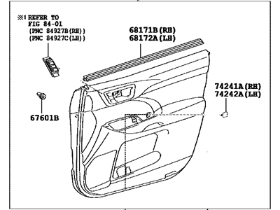 Toyota 67610-0E280-C1 Board Sub-Assy,  Front Door Trim,  RH