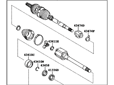 Toyota 43410-0E150 Shaft Assembly, Front Drive, Right