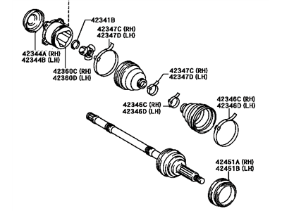 Toyota 42340-42010 Shaft Assembly, Rear Drive, Left