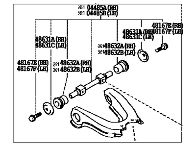 Toyota 48066-35080 Arm Sub-Assy,  Front Suspension,  Upper RH