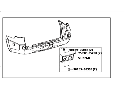 Toyota 52159-60965 Cover, Rear Bumper