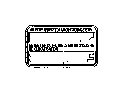 Toyota 87529-60020 Label,  A/C Filter Information